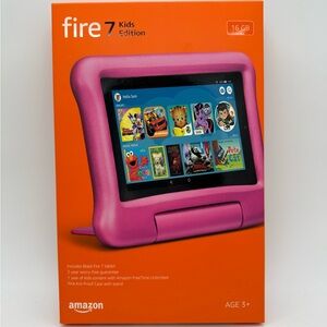 Amazon Fire 7 Kids Tablet w/ Pink Durable Foam Bumper Case NWT Unopened